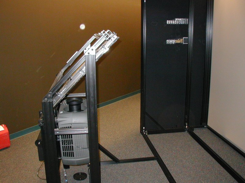 Another view of the same wall projector assembly facing on of the CAVE ...